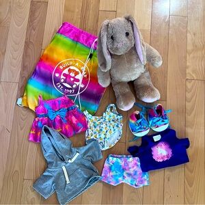 Build a Bear Bunny + Outfit Bundle (comes with bag!)